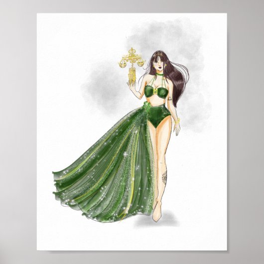 Libra Constellation Artwork, Cosmic Zodiac, ポスター (正面)