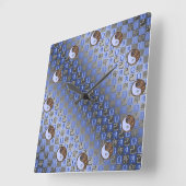 Libra & Earth Rabbit スクエア壁時計 (傾斜)