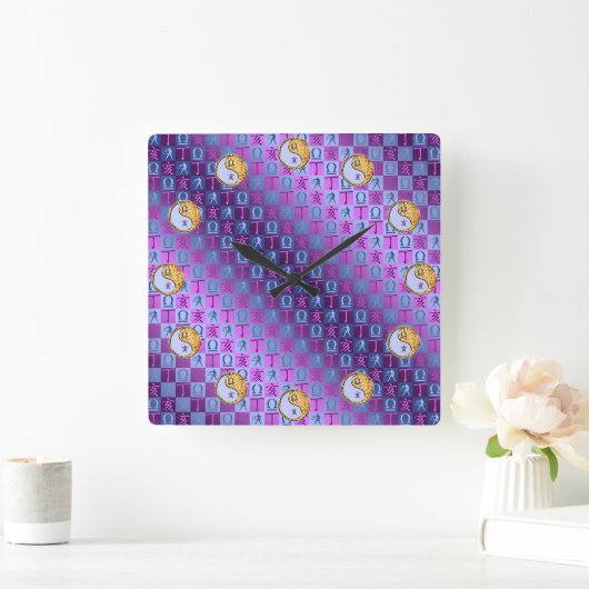 Libra & Fire Boar スクエア壁時計 (ホーム)