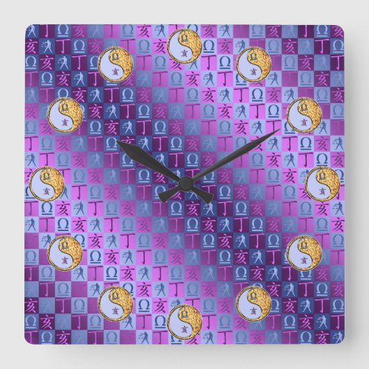 Libra & Fire Boar スクエア壁時計 (正面)