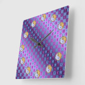 Libra & Fire Boar スクエア壁時計 (傾斜)