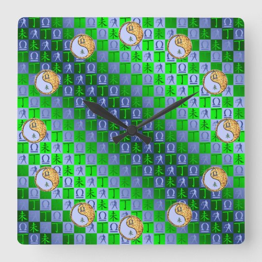 Libra & Fire Goat スクエア壁時計 (正面)