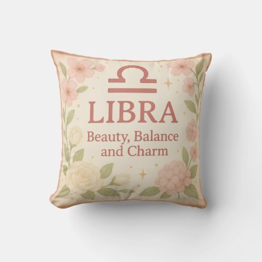 Libra Gift Pillow – Beauty, Balance & Charm Astrol クッション (正面)