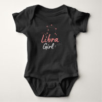 Libra Girl Black cute astrology Bodysuet for babie