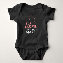 Libra Girl Black cute astrology Bodysuet for babie