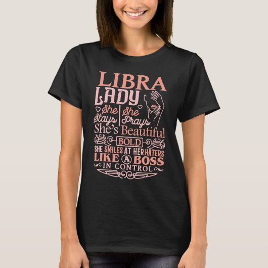 Libra Lady  Astrology Zodiac Sign Libra Woman Girl Tシャツ (正面)