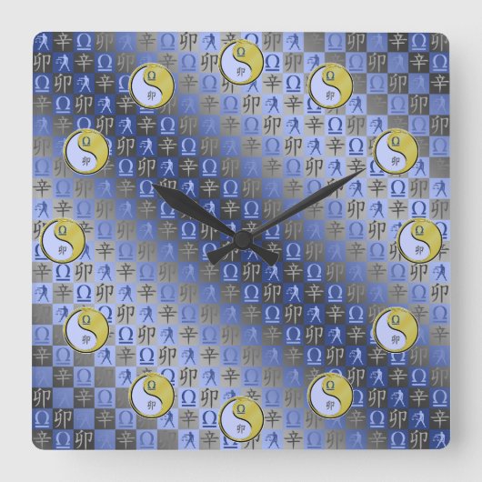 Libra & Metal Rabbit スクエア壁時計 (正面)