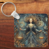 Libra Scales Zodiac Astrology Mystical Birthday キーホルダー (正面)