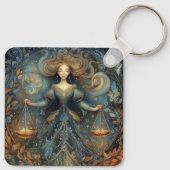 Libra Scales Zodiac Astrology Mystical Birthday キーホルダー (裏面)
