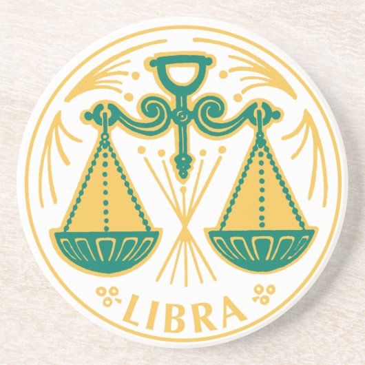 Libra Sign of the 〔占星術の〕十二宮図 on a Coaster コースター (正面)