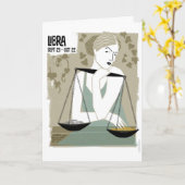 Libra The Scalesの(占星術の)十二宮図 カード (黄色い花)