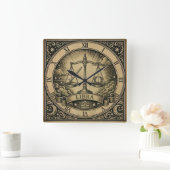 Libra Vintage Zodiac Wall Clock スクエア壁時計 (ホーム)