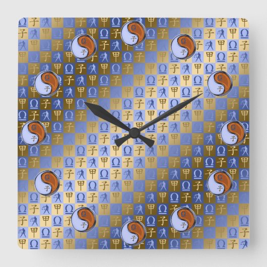 Libra & Wood Rat スクエア壁時計 (正面)