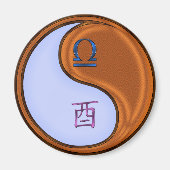 Libra & Wood Rooster マグネット (正面)