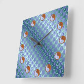 Libra & Wood Snake スクエア壁時計 (傾斜)