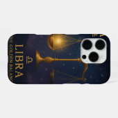 Libra Zodiac Art – Golden Scales of Harmony iPhoneケース (裏面横)