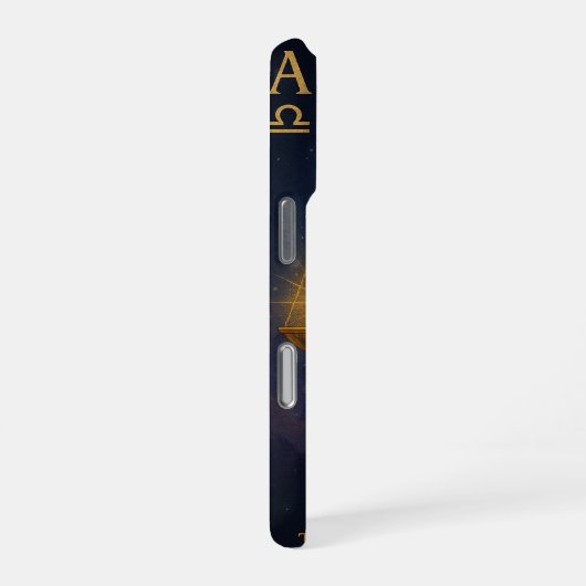 Libra Zodiac Art – Golden Scales of Harmony iPhoneケース (右側面)