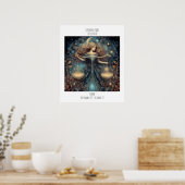 Libra Zodiac Astrology Name & Birthday ポスター (キッチン)