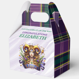 Libra Zodiac Baby Shower 5"w x 3"l x 6.5"h フェイバーボックス