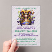 Libra Zodiac Baby Shower Lavender and Green アクリル招待状 (インサイチュ (ポータブル))