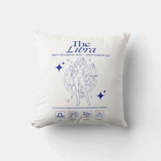 Libra Zodiac Balance Astrology Line Art クッション