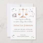 Libra Zodiac Birth Announcement シーズンカード (正面)