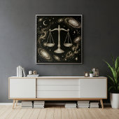 Libra Zodiac Celestial Astrology ポスター