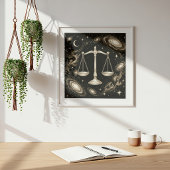 Libra Zodiac Celestial Astrology ポスター