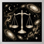 Libra Zodiac Celestial Astrology ポスター (正面)