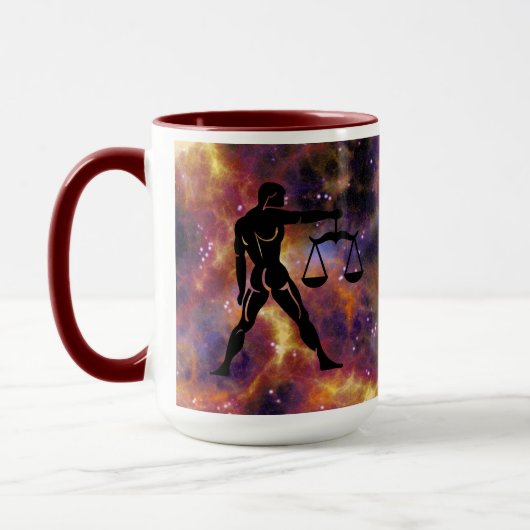 Libra Zodiac Galaxy Balance Design – Astrology Hor マグカップ (左)