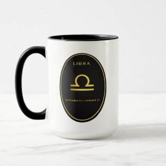 Libra Zodiac Gold Oval Emblem Mug | Luxury Astrolo マグカップ