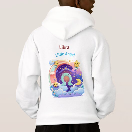 Libra Zodiac Kids Hoodie | Little Angel Pullover  (裏面)