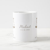 Libra Zodiac Personalized Name & Birth Date ジャンボコーヒーマグカップ (正面)
