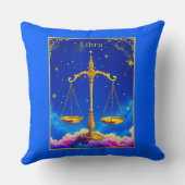 Libra Zodiac Scales in a Star-Filled Sky クッション (裏面)