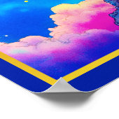 Libra Zodiac Scales in a Star-Filled Sky ポスター (角)