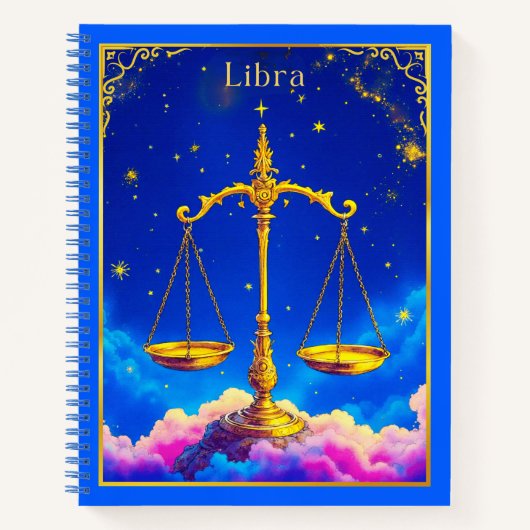 Libra Zodiac Scales in a Star-Filled Sky Journal  ノートブック (正面)