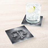 libra zodiac sign ガラスコースター (アングル)