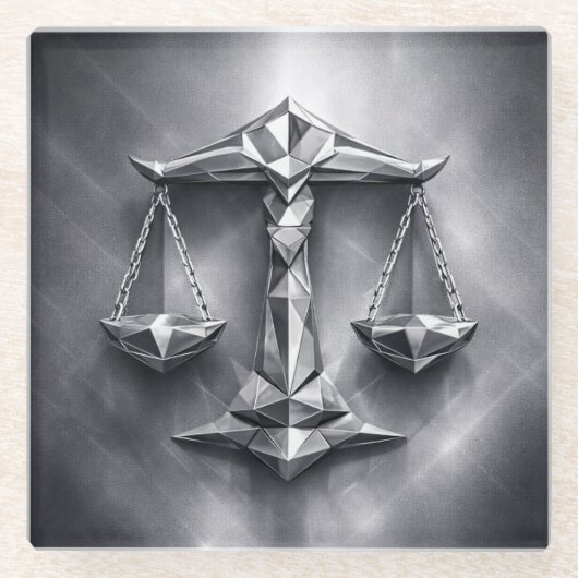 libra zodiac sign ガラスコースター (正面)