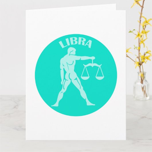 Libra, Zodiac Sign, Horoscope, Astrology カード (黄色い花)