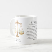 Libra Zodiac Sign Horoscope Personalized Gift コーヒーマグカップ (正面左)