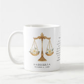 Libra Zodiac Sign Horoscope Personalized Gift コーヒーマグカップ (左)