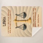 Libra Zodiac Sign Modern 3D Astrology Design シェルパブランケット (正面(横))
