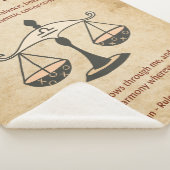 Libra Zodiac with Balanced Affirmations シェルパブランケット (3/4)