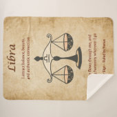 Libra Zodiac with Balanced Affirmations シェルパブランケット (正面(横))