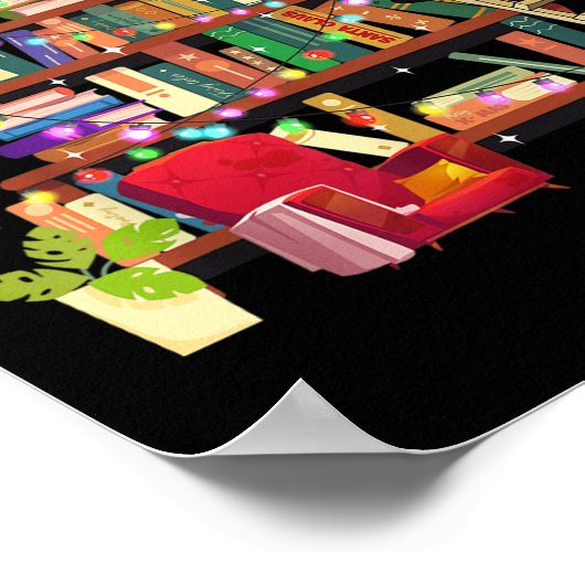 Librarian And Book Lover Christmas Library Tree Li ポスター (角)