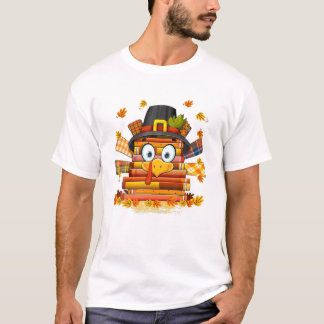 『Librarian Book Lover Reader Turkey おもしろい Thanksgi Tシャツ