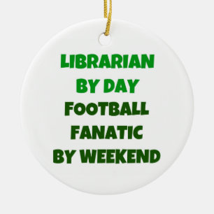 Librarian by Day Football Fanatic by Night セラミックオーナメント