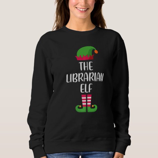 Librarian Elf Family Matching Group Christmas Paja スウェットシャツ (正面)