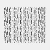 Librarian English Teacher Author Black and White フリースブランケット (正面(横))