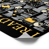 Librarian Halloween I Read Nned Books Skeleton Lib ポスター (角)